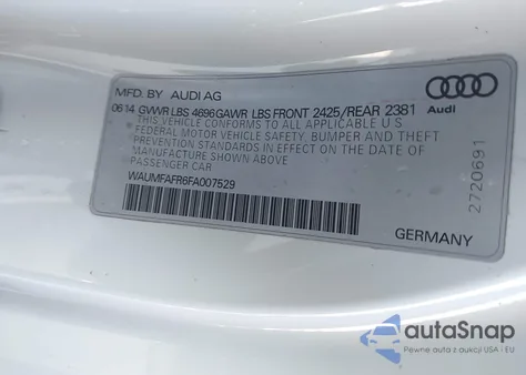 2015 Audi A5 2.0T Premium from USA, damaged, VIN WAUMFAFR6FA007529